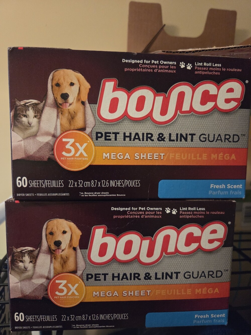 Bounce Pet Hair & Lint Guard Mega Sheet 120 pieces